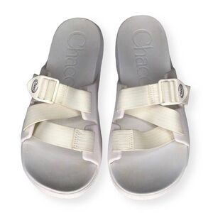 Chaco Chillos Slide Sandals in White Size 9.